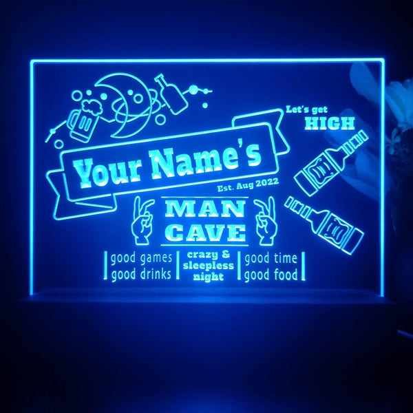 ADVPRO Man Cave_Drink beer with moon Personalized Tabletop LED neon sign st5-p0019-tm - Blue