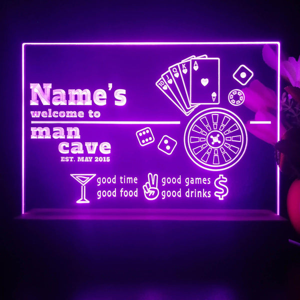 ADVPRO Man Cave_ Playing card game Personalized Tabletop LED neon sign st5-p0021-tm - Purple