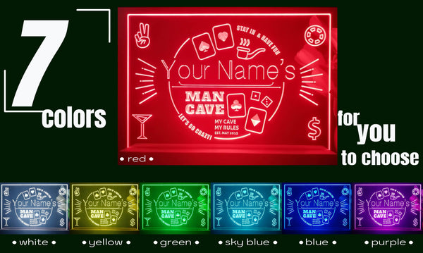 ADVPRO Man Cave_ Playing icon with middle circle Personalized Tabletop LED neon sign st5-p0022-tm