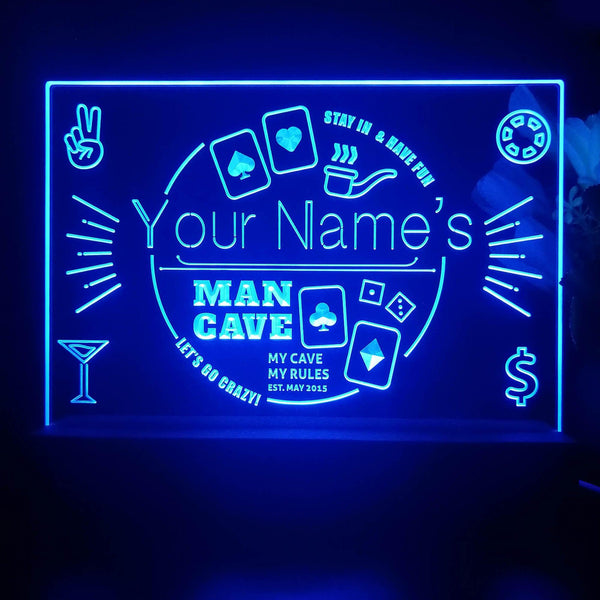 ADVPRO Man Cave_ Playing icon with middle circle Personalized Tabletop LED neon sign st5-p0022-tm - Blue