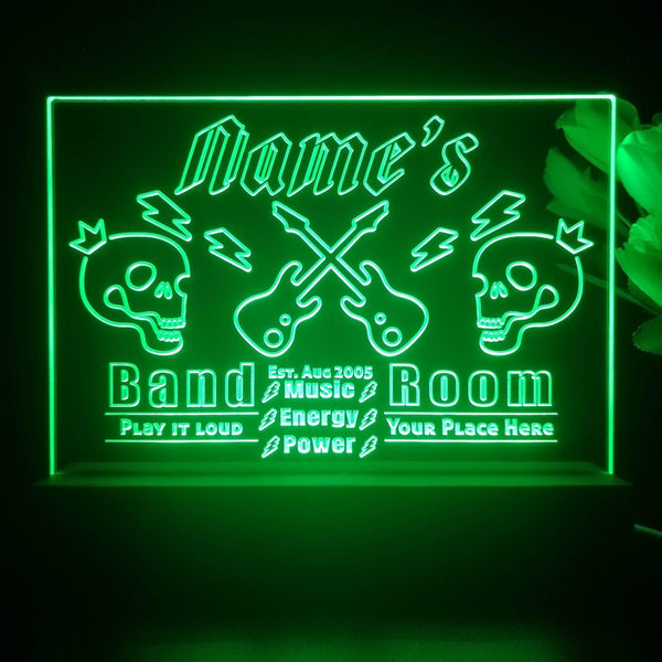 ADVPRO Band Room Skull with flashing guitar icons Personalized Tabletop LED neon sign st5-p0026-tm - Green