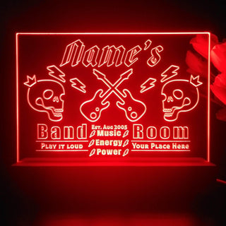 ADVPRO Band Room Skull with flashing guitar icons Personalized Tabletop LED neon sign st5-p0026-tm - Red