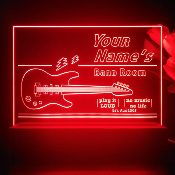 ADVPRO Band Room Vertical Big Guitar Personalized Tabletop LED neon sign st5-p0027-tm - Red