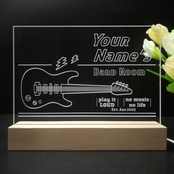 ADVPRO Band Room Vertical Big Guitar Personalized Tabletop LED neon sign st5-p0027-tm - 7 Color