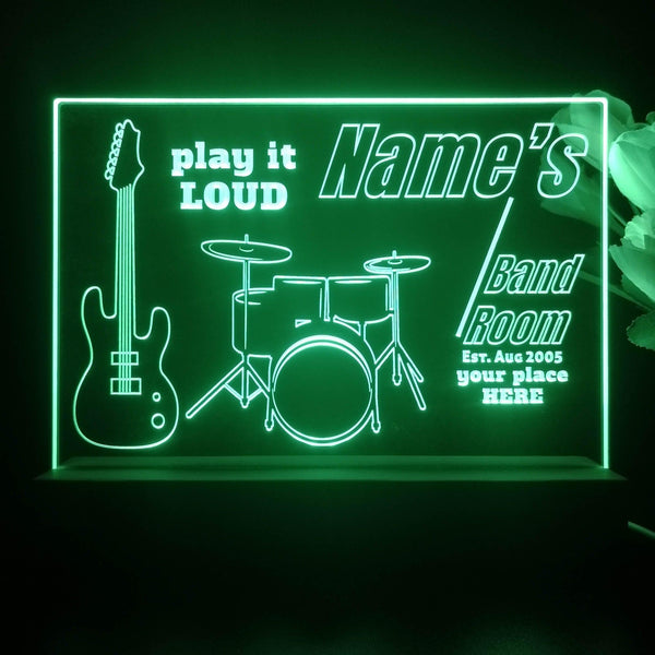 ADVPRO Band Room Drum with guitar Personalized Tabletop LED neon sign st5-p0028-tm - Green