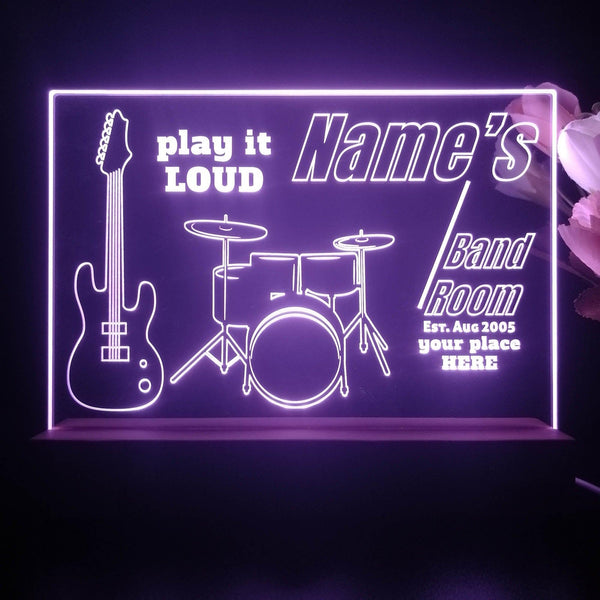 ADVPRO Band Room Drum with guitar Personalized Tabletop LED neon sign st5-p0028-tm - Purple