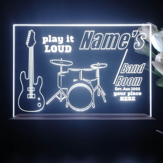 ADVPRO Band Room Drum with guitar Personalized Tabletop LED neon sign st5-p0028-tm - White