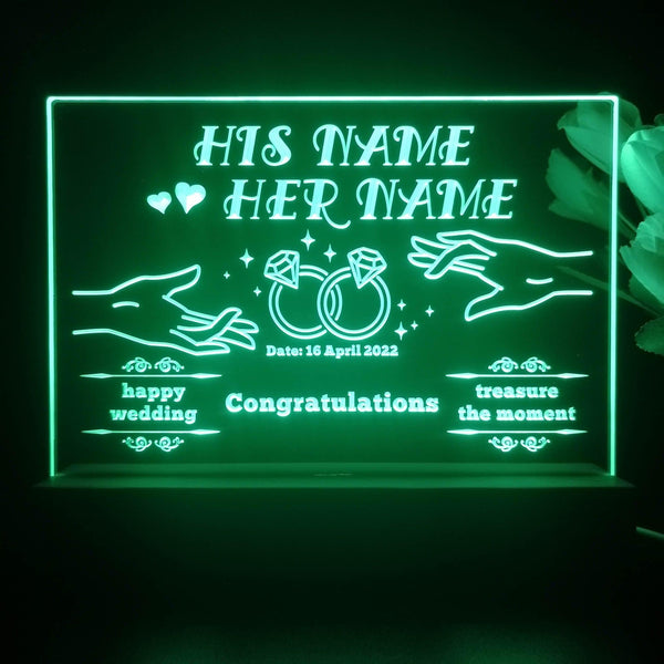 ADVPRO Happy Wedding Two hands with Ring Personalized Tabletop LED neon sign st5-p0030-tm - Green