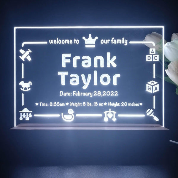 ADVPRO Welcome to our family with baby name Personalized Tabletop LED neon sign st5-p0041-tm - White