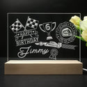 ADVPRO Happy Birthday – boy theme racing car with flag icons B Personalized Tabletop LED neon sign st5-p0043-tm - 7 Color