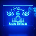 ADVPRO Happy Birthday – boy theme with big racing car at front Personalized Tabletop LED neon sign st5-p0044-tm - Blue