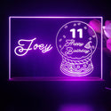 ADVPRO Happy Birthday – Girl theme snow globe Personalized Tabletop LED neon sign st5-p0045-tm - Purple