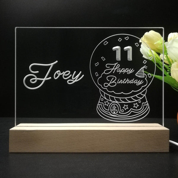ADVPRO Happy Birthday – Girl theme snow globe Personalized Tabletop LED neon sign st5-p0045-tm - 7 Color