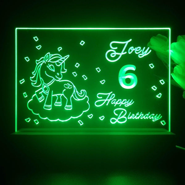 ADVPRO Happy Birthday – Girl theme unicorn Personalized Tabletop LED neon sign st5-p0046-tm - Green