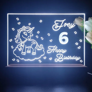 ADVPRO Happy Birthday – Girl theme unicorn Personalized Tabletop LED neon sign st5-p0046-tm - White