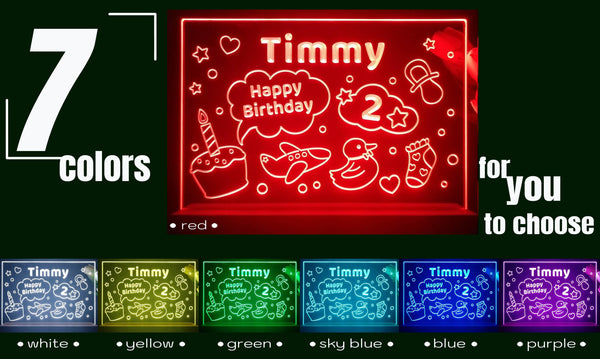 ADVPRO Happy Birthday – little bay boy with icons Personalized Tabletop LED neon sign st5-p0047-tm