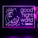 ADVPRO Good night world with cat Personalized Tabletop LED neon sign st5-p0049-tm - Purple