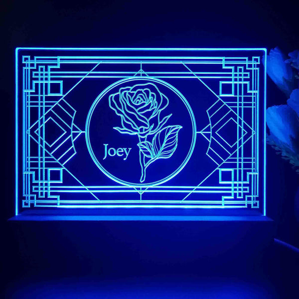 ADVPRO Decorative window with rose Personalized Tabletop LED neon sign st5-p0051-tm - Blue