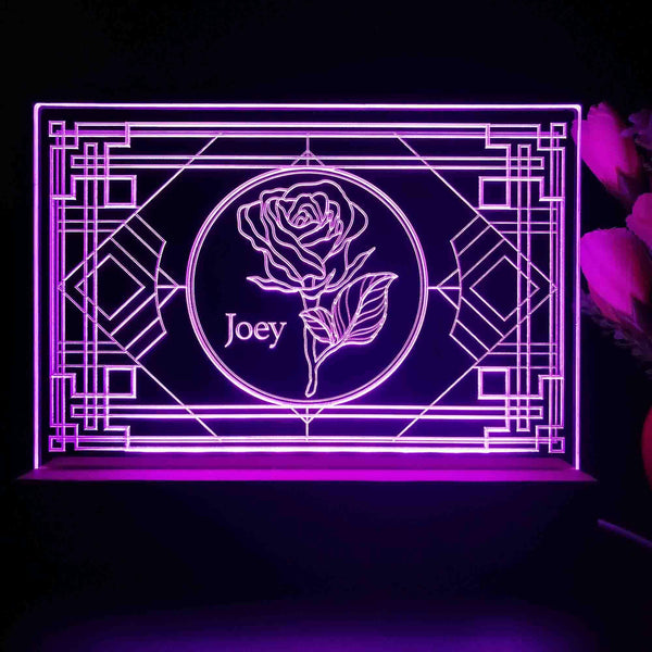 ADVPRO Decorative window with rose Personalized Tabletop LED neon sign st5-p0051-tm - Purple