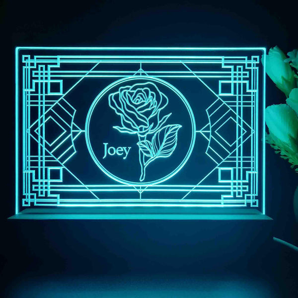 ADVPRO Decorative window with rose Personalized Tabletop LED neon sign st5-p0051-tm - Sky Blue