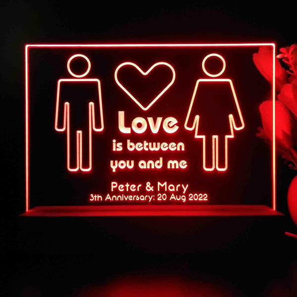 ADVPRO love is between you and me Personalized Tabletop LED neon sign st5-p0052-tm - Red