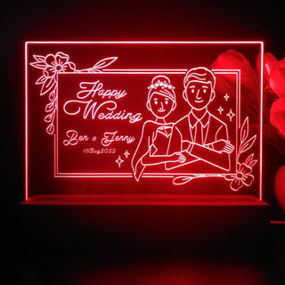 ADVPRO Happy wedding Personalized Tabletop LED neon sign st5-p0056-tm - Red
