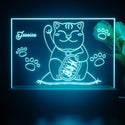 ADVPRO Japanese money cat Personalized Tabletop LED neon sign st5-p0058-tm - Sky Blue