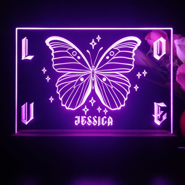 ADVPRO Butterfly with wording LOVE Personalized Tabletop LED neon sign st5-p0059-tm - Purple