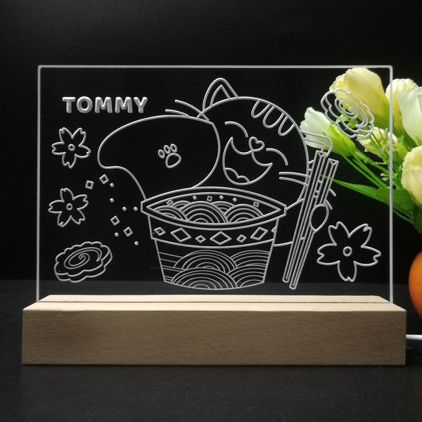 ADVPRO Japanese cup noodle with cat Personalized Tabletop LED neon sign st5-p0061-tm - 7 Color