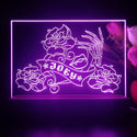 ADVPRO Skull hand with rose and love Personalized Tabletop LED neon sign st5-p0064-tm - Purple