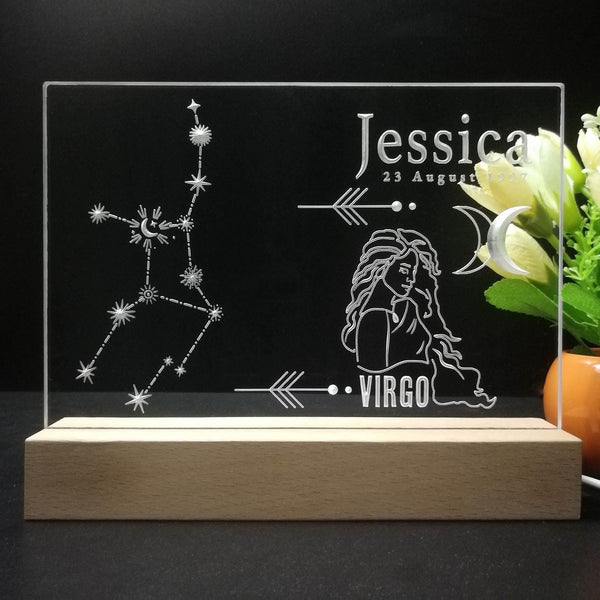 ADVPRO Zodiac Virgo – Name & birthday Personalized Tabletop LED neon sign st5-p0067-tm - 7 Color