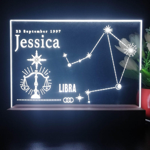 ADVPRO Zodiac Libra – Name & birthday Personalized Tabletop LED neon sign st5-p0068-tm - White