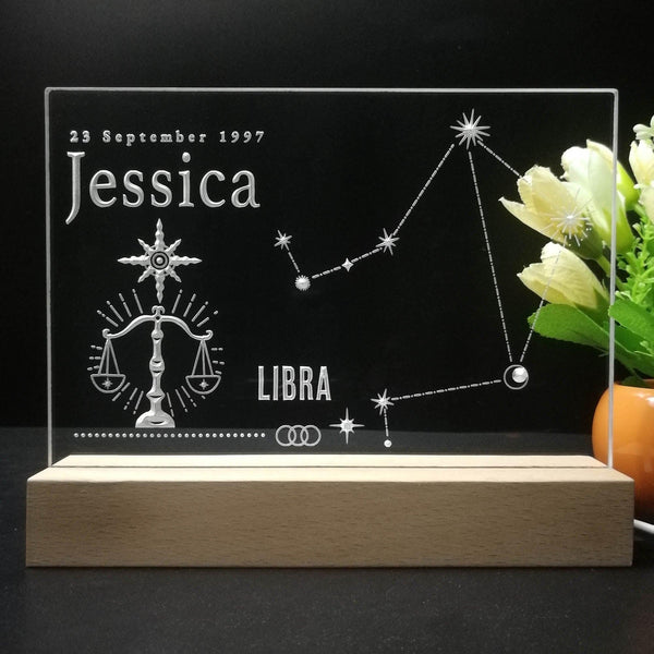 ADVPRO Zodiac Libra – Name & birthday Personalized Tabletop LED neon sign st5-p0068-tm - 7 Color