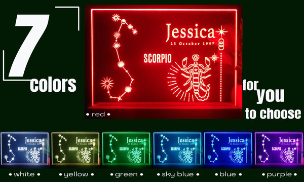 ADVPRO Zodiac Scorpio – Name & birthday Personalized Tabletop LED neon sign st5-p0069-tm