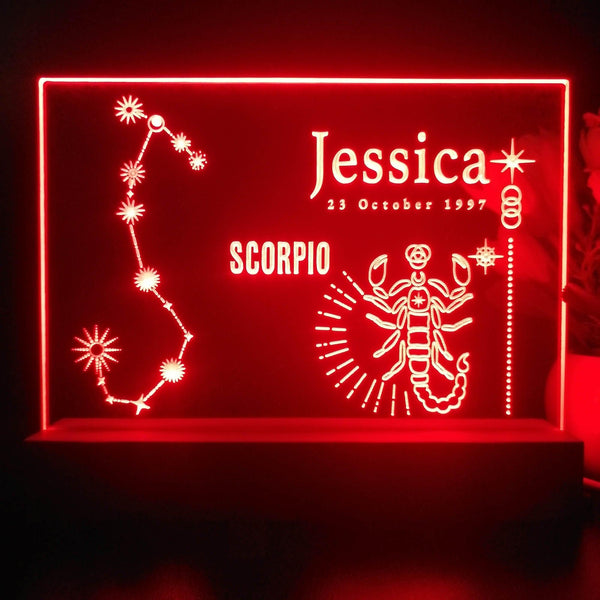 ADVPRO Zodiac Scorpio – Name & birthday Personalized Tabletop LED neon sign st5-p0069-tm - Red