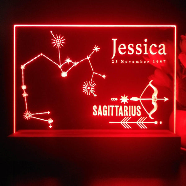 ADVPRO Zodiac Sagiffarius – Name & birthday Personalized Tabletop LED neon sign st5-p0070-tm - Red