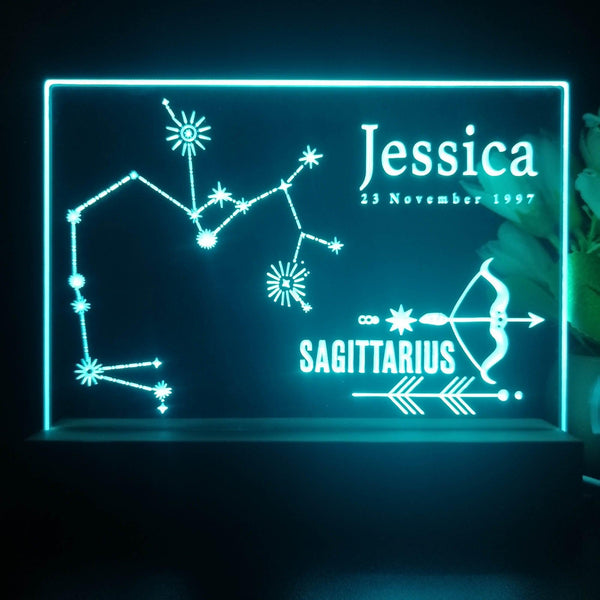 ADVPRO Zodiac Sagiffarius – Name & birthday Personalized Tabletop LED neon sign st5-p0070-tm - Sky Blue