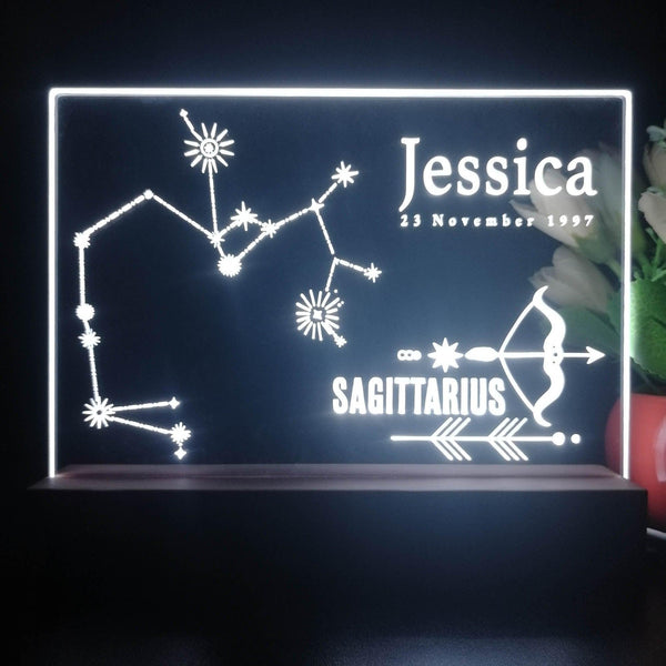 ADVPRO Zodiac Sagiffarius – Name & birthday Personalized Tabletop LED neon sign st5-p0070-tm - White