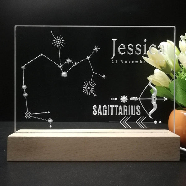 ADVPRO Zodiac Sagiffarius – Name & birthday Personalized Tabletop LED neon sign st5-p0070-tm - 7 Color