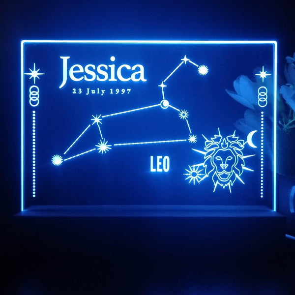 ADVPRO Zodiac Leo – Name & birthday Personalized Tabletop LED neon sign st5-p0078-tm - Blue