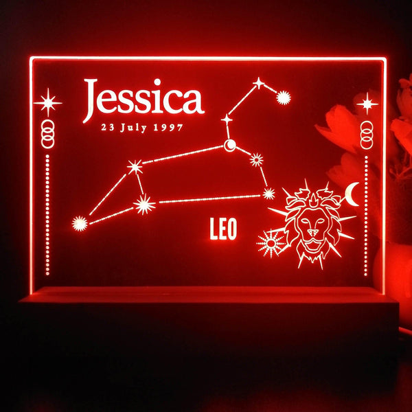 ADVPRO Zodiac Leo – Name & birthday Personalized Tabletop LED neon sign st5-p0078-tm - Red