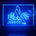 ADVPRO Sexy pose with 2 roses Personalized Tabletop LED neon sign st5-p0080-tm - Blue