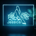 ADVPRO Sexy pose with 2 roses Personalized Tabletop LED neon sign st5-p0080-tm - Sky Blue