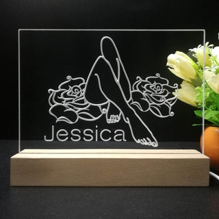 ADVPRO Sexy pose with 2 roses Personalized Tabletop LED neon sign st5-p0080-tm - 7 Color