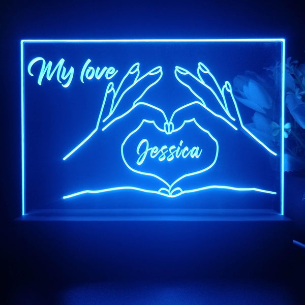 ADVPRO Hand create heart shape with love Personalized Tabletop LED neon sign st5-p0082-tm - Blue