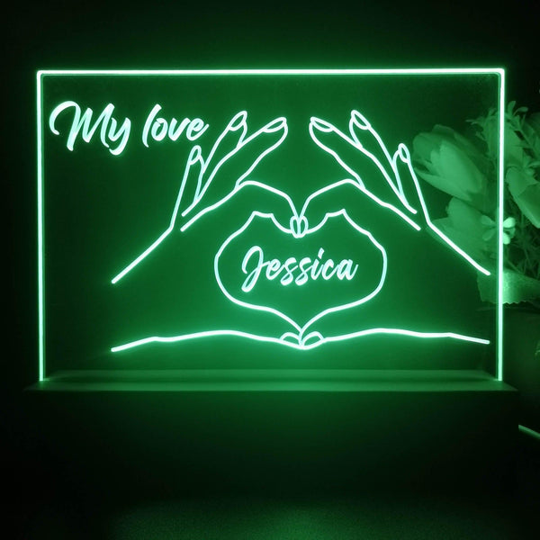 ADVPRO Hand create heart shape with love Personalized Tabletop LED neon sign st5-p0082-tm - Green