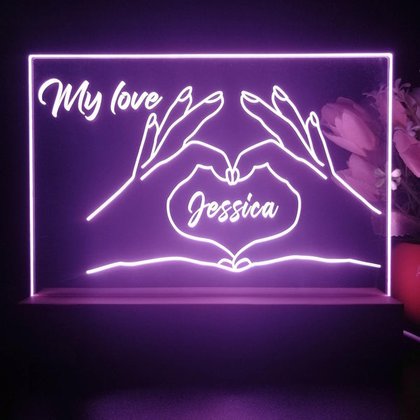 ADVPRO Hand create heart shape with love Personalized Tabletop LED neon sign st5-p0082-tm - Purple