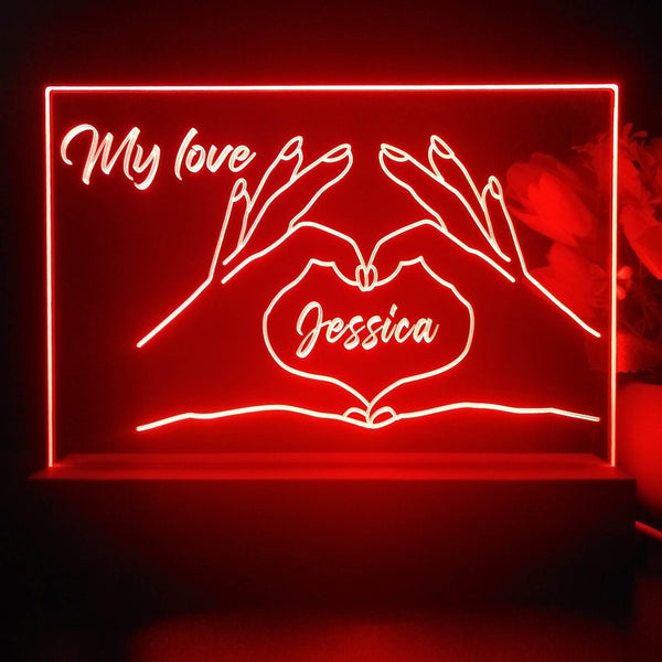 ADVPRO Hand create heart shape with love Personalized Tabletop LED neon sign st5-p0082-tm - Red