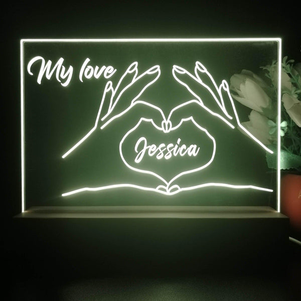 ADVPRO Hand create heart shape with love Personalized Tabletop LED neon sign st5-p0082-tm - Yellow