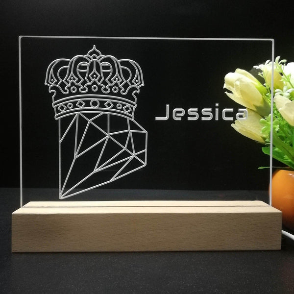 ADVPRO Crown with diamond Personalized Tabletop LED neon sign st5-p0083-tm - 7 Color
